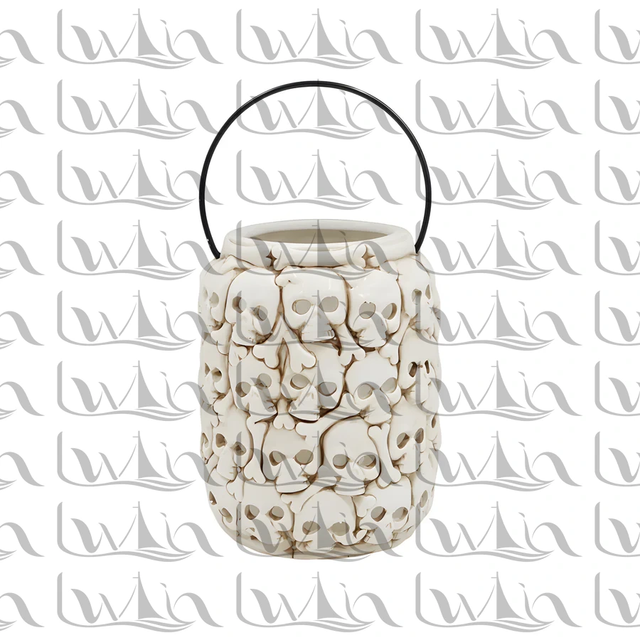 Grey Halloween Ceramic Planter