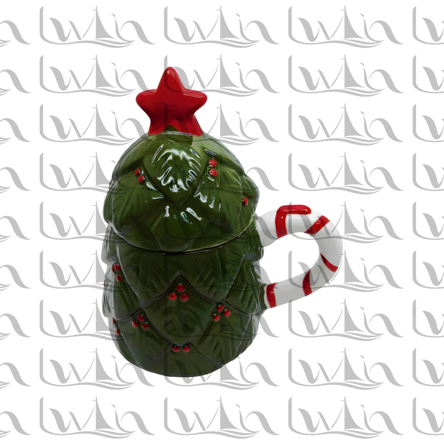 Black Christmas Ceramic Teapot