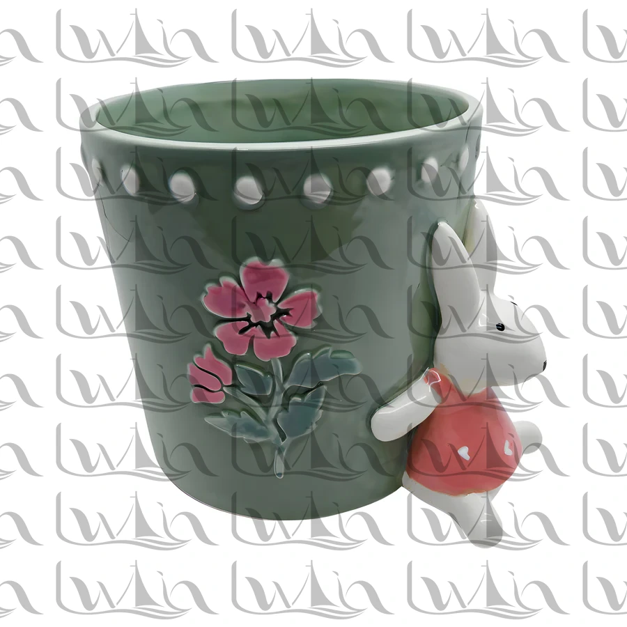 Green Easter Ceramic Container