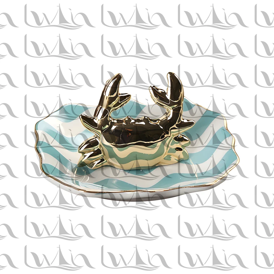 Grey Coastal Ceramic Trinket dish
