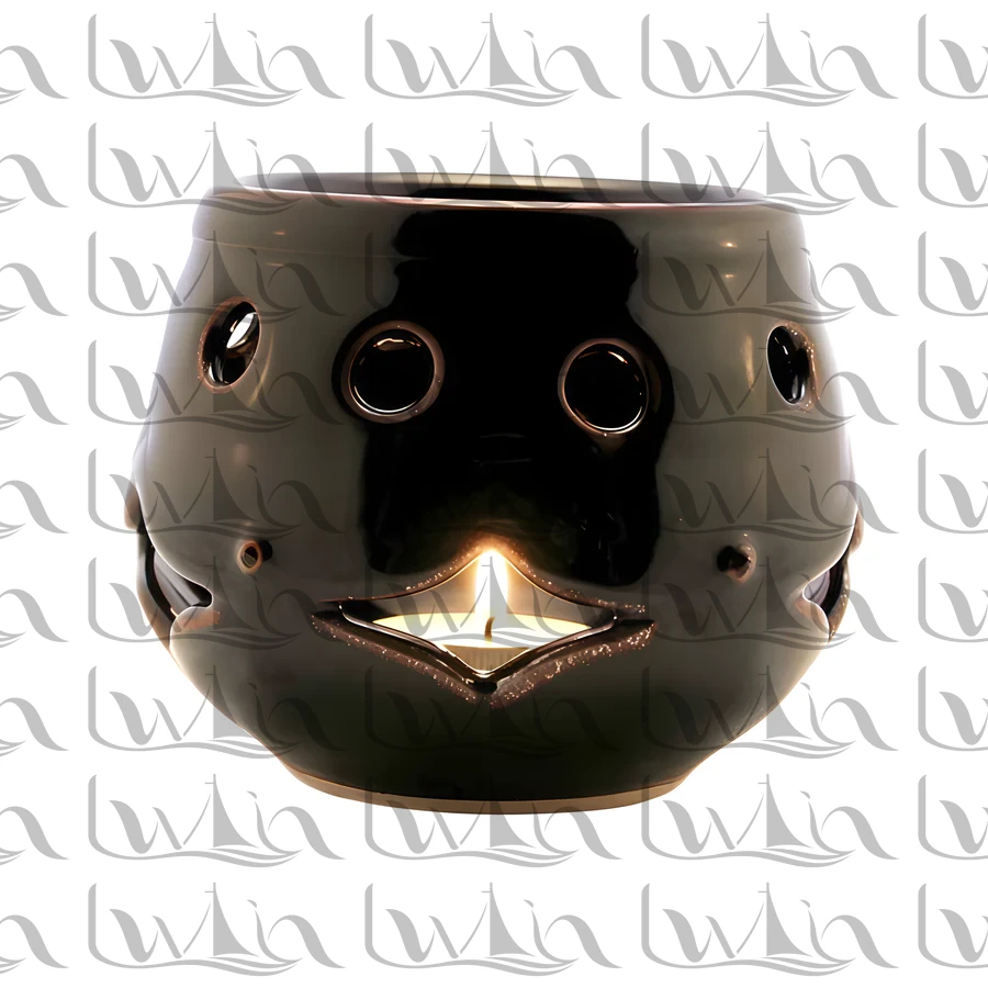 Black Ceramic Candle Holder