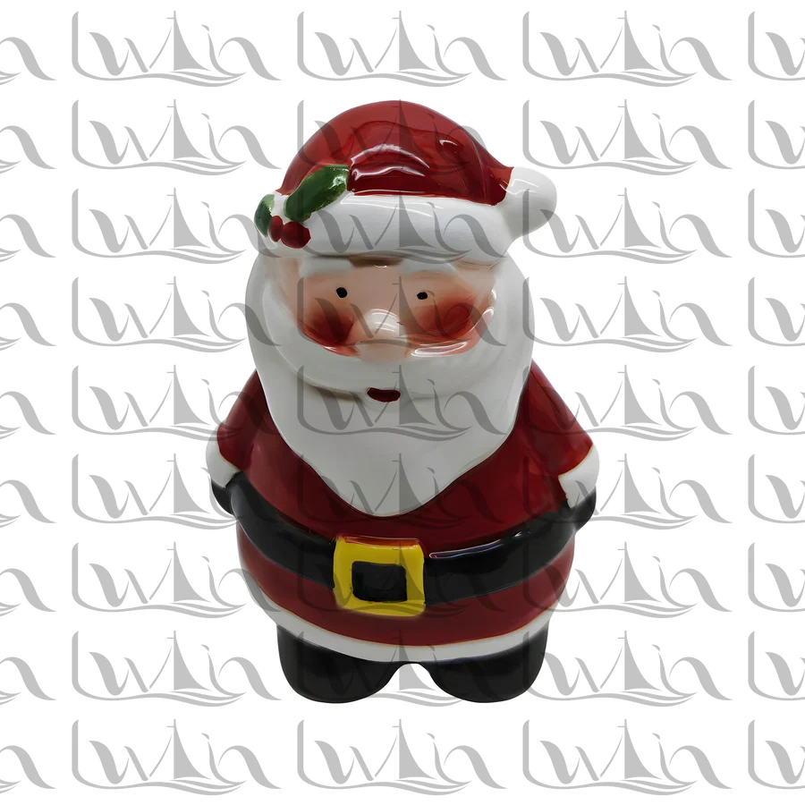 Black Christmas Santa Ceramic Figurine