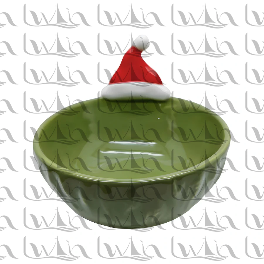 Green Christmas Ceramic Bowl