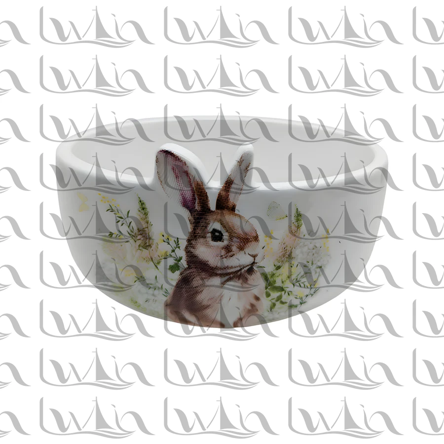 Grey Easter Rabbit Ceramic Bowl