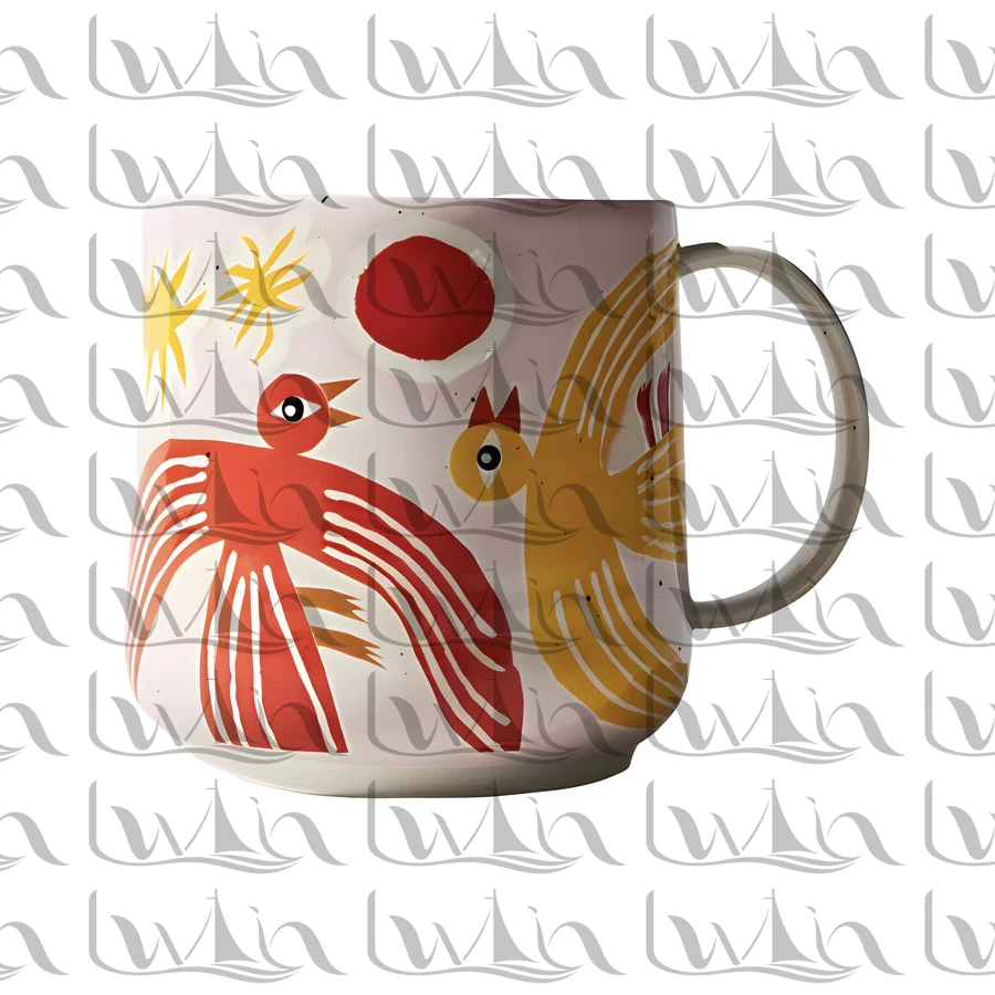 Brown Coastal Ceramic Mug · LWT-2063