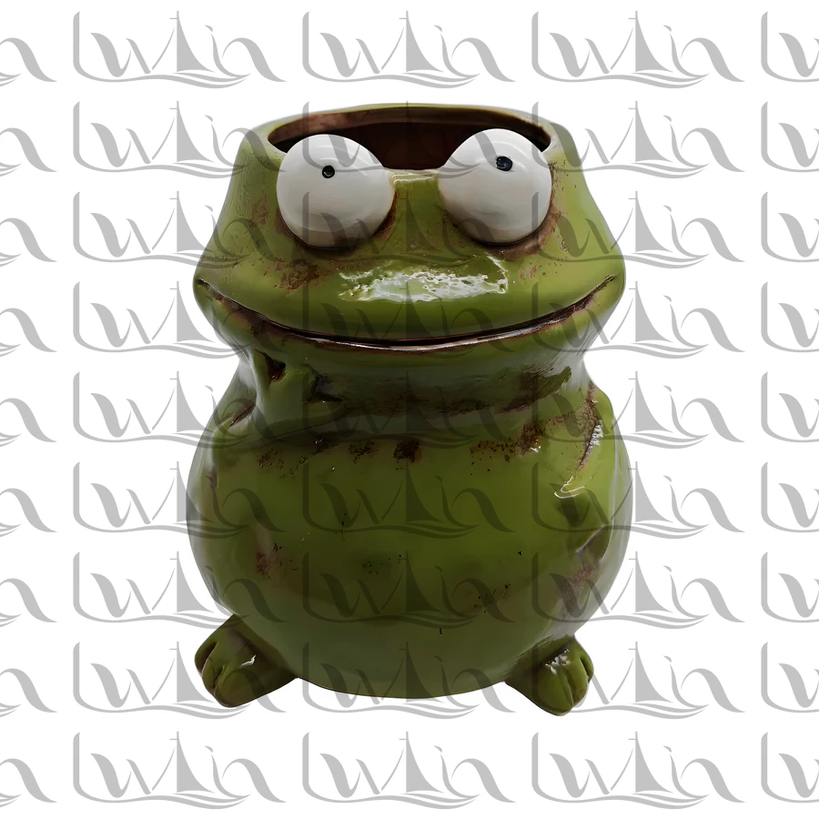Black Character Frog Ceramic Figurine