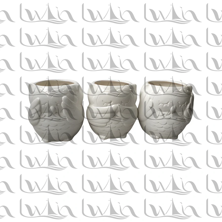 Grey Christmas Ceramic Planter