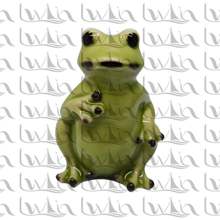 Brown Animal Frog Ceramic Figurine