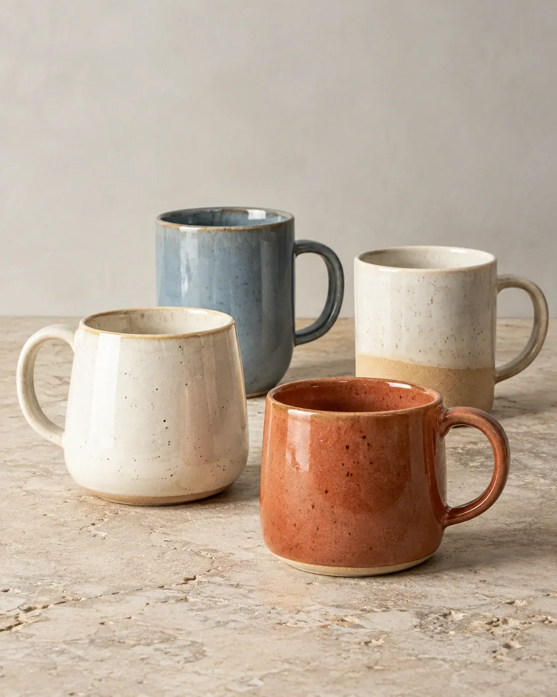 Realistic ceramic mugs and cups collection