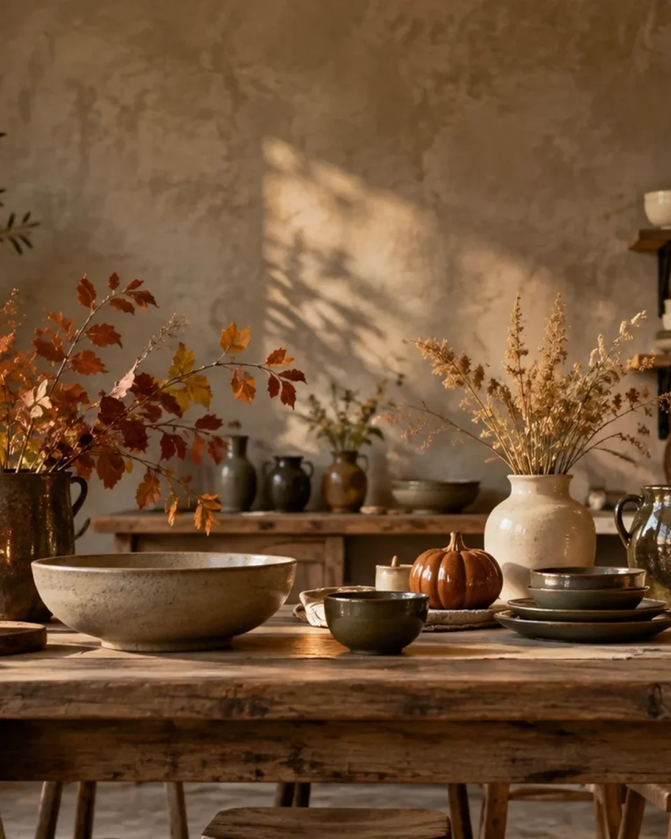 Hand-painted harvest ceramic collection