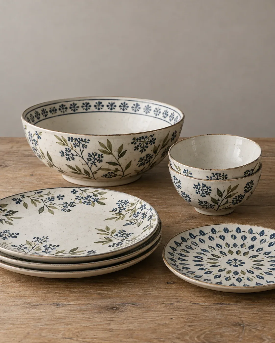 Realistic ceramic tableware collection