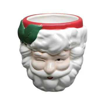 Grey Christmas Santa Ceramic Figurine