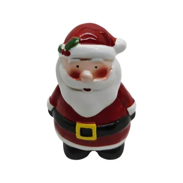 Black Christmas Santa Ceramic Figurine