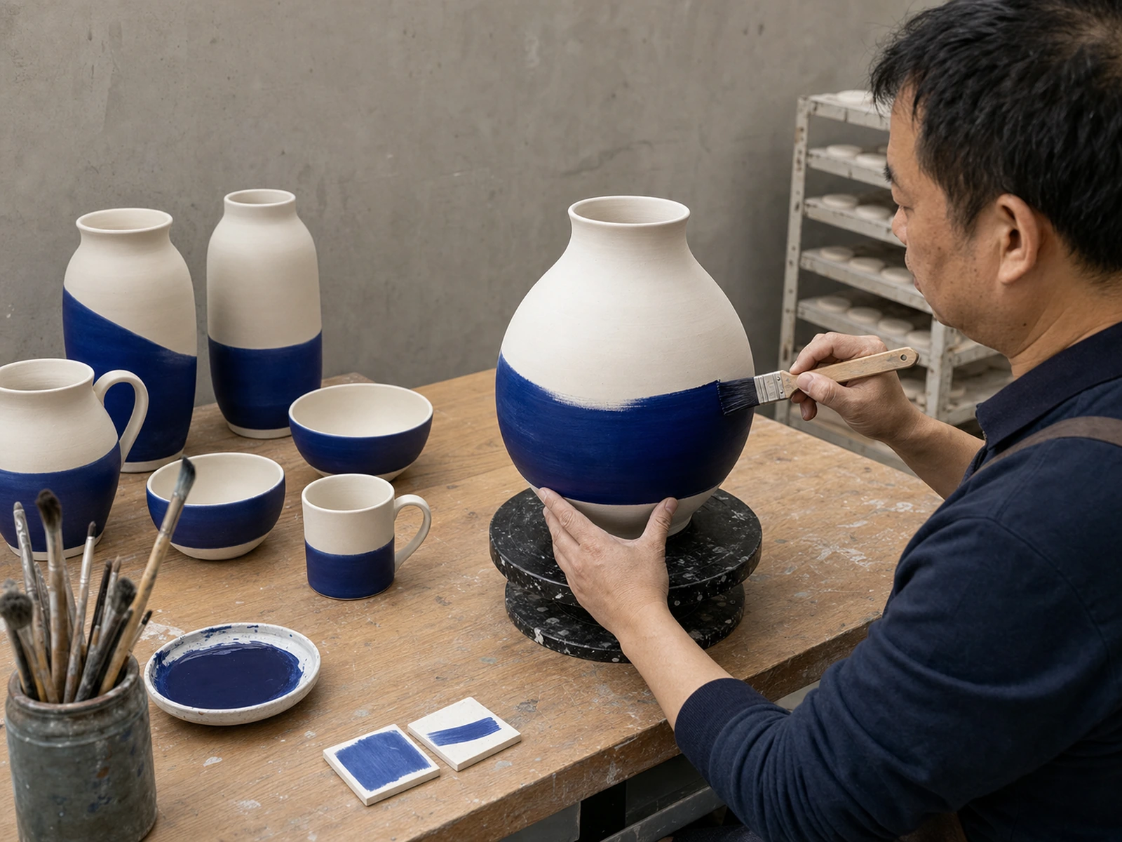 Hand painting and ceramic finish development at LWTIN